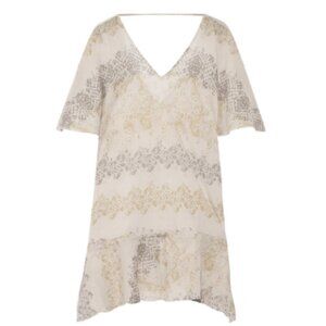 NWT Vix by Paula Hermanny Angel Print Caftan Swimsuit Coverup Sz. M